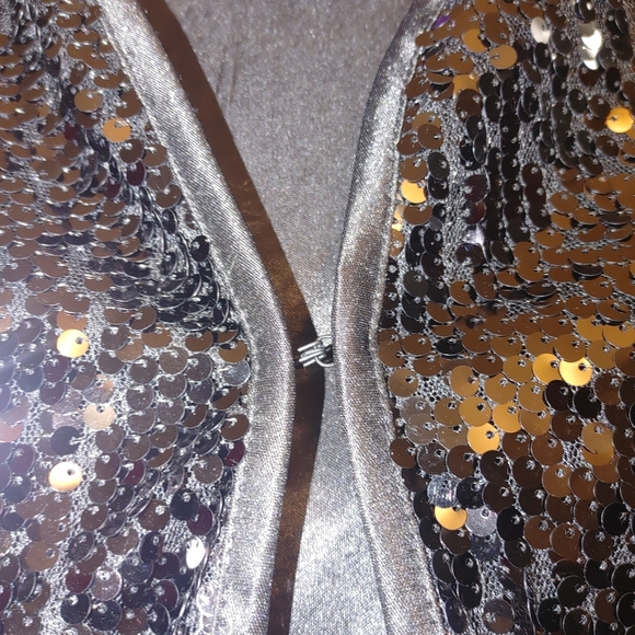 Forever 21 Black sequin jacket, Size Small/Petite, with hook clasp - Picture 2 of 4